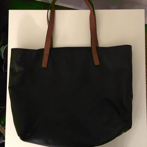 Faux leather tote